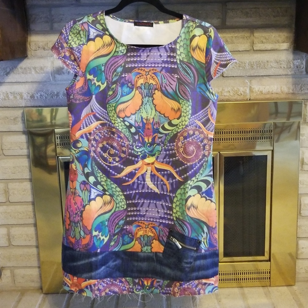 Custo Barcelona Vintage Colorful Fiesta Dress